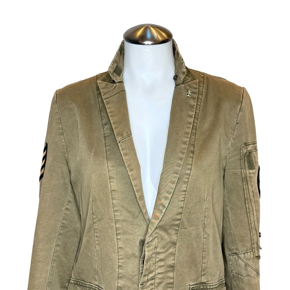 $398 ZADIG & VOLTAIRE Virginia Grunge Spi Jacket Sz S Kaki - Picture 8 of 16